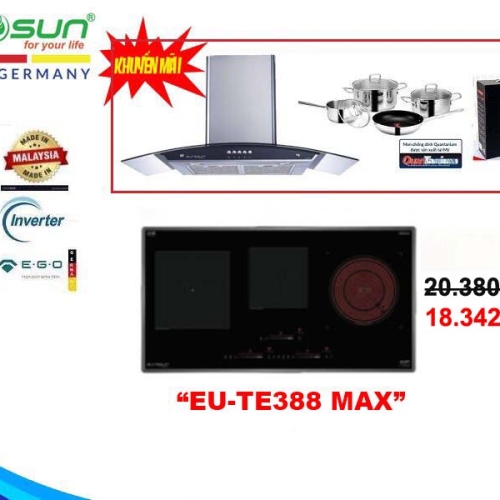COMBO BẾP ĐIỆN TỪ 3 VÙNG NẤU EUROSUN EU-TE388MAX COMBO BẾP ĐIỆN TỪ 3 VÙNG NẤU EUROSUN EU-TE388MAX